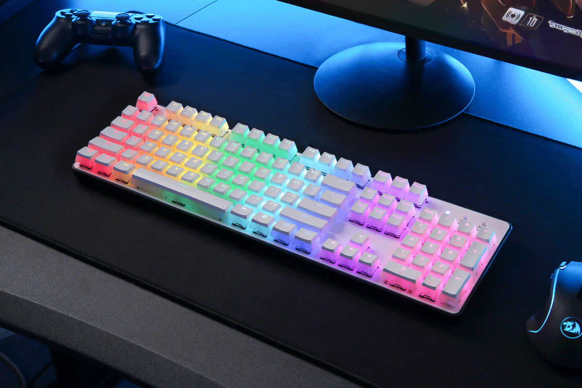 Cherry Profile White PBT Keycaps with Translucent Top Legends