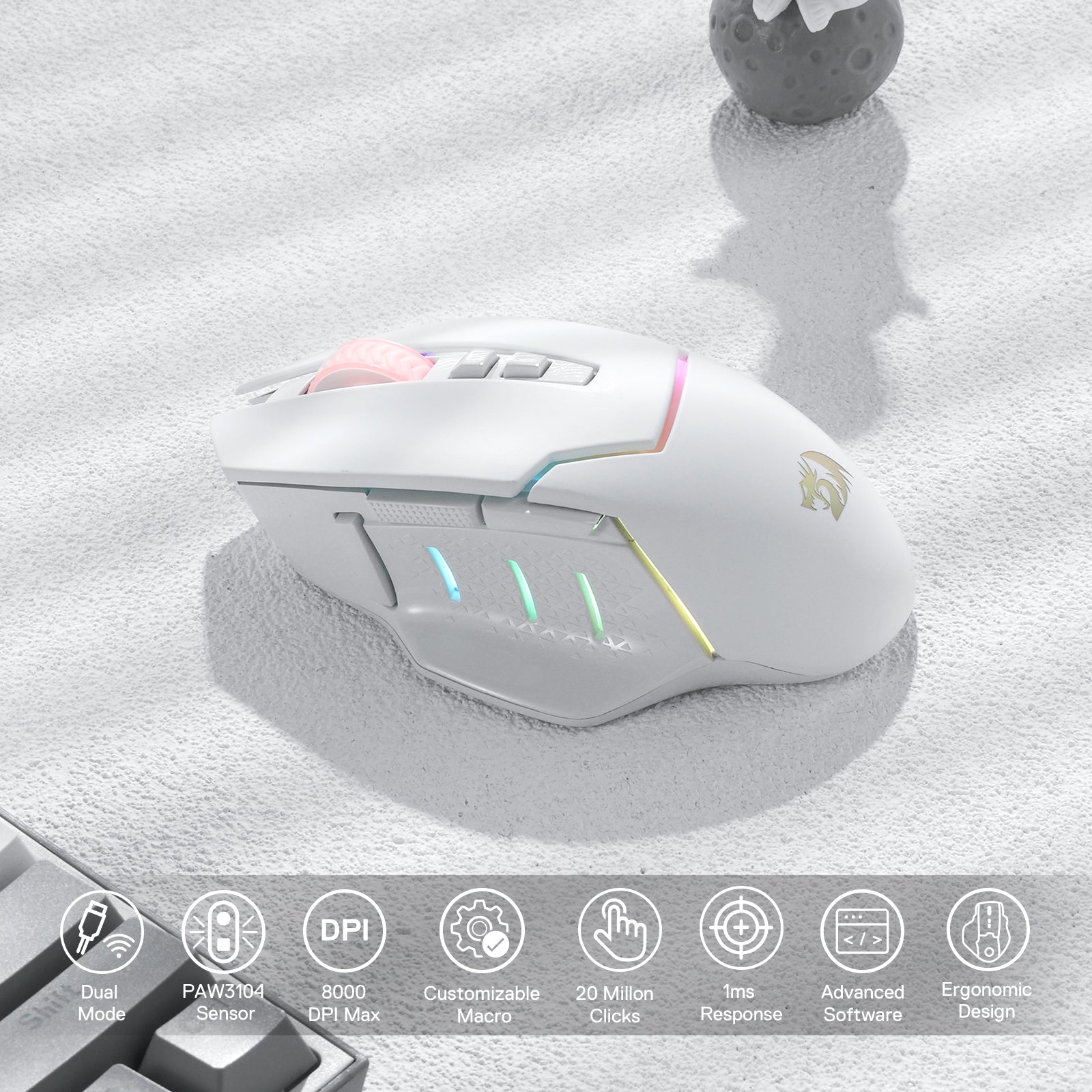 MIRAGE M690 PRO white mouse