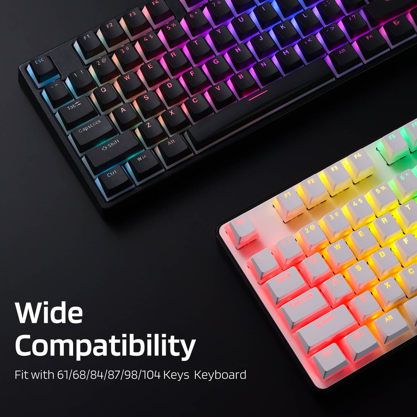 (Nur Tastenkappen) Redragon X LTC 117-Tasten OEM-Profil PBT Double Shot Tastenkappen-Set