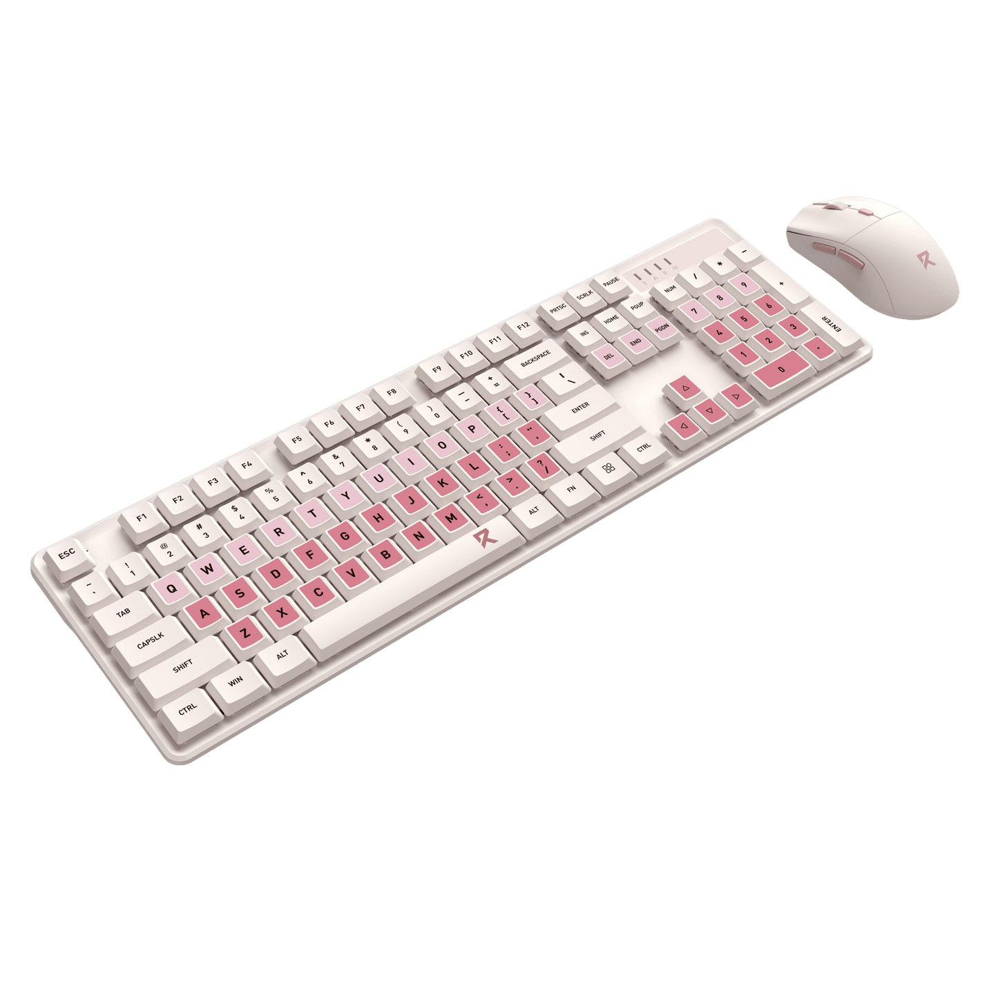 Redragon BS 8531 Wireless Keyboard & Mouse Combo, 104 Keys Low-Profile Mechanical Switch White LED Gaming Keyboard and 8000 DPI Mouse Bundle, Sakura Pink