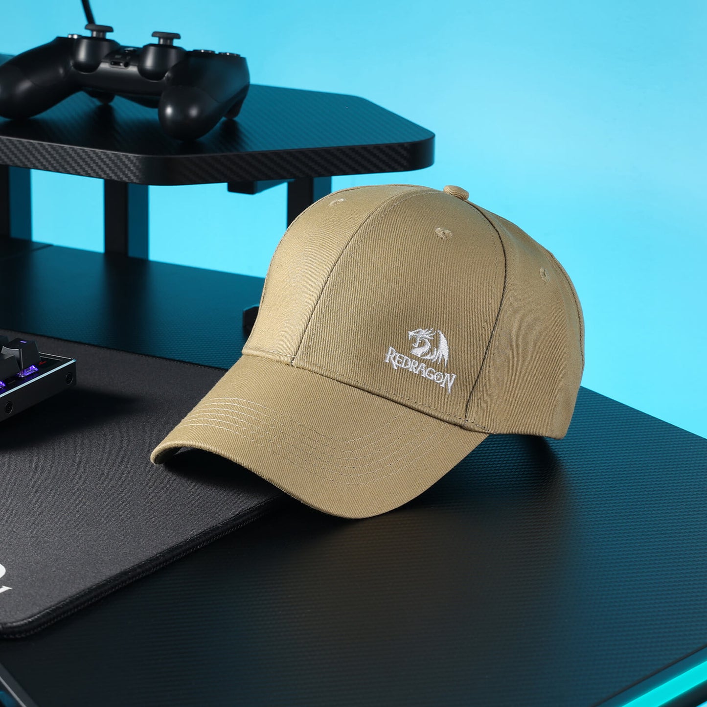 Redragon Black Brown Lightweight Unstructured Adjustable baseball Hat