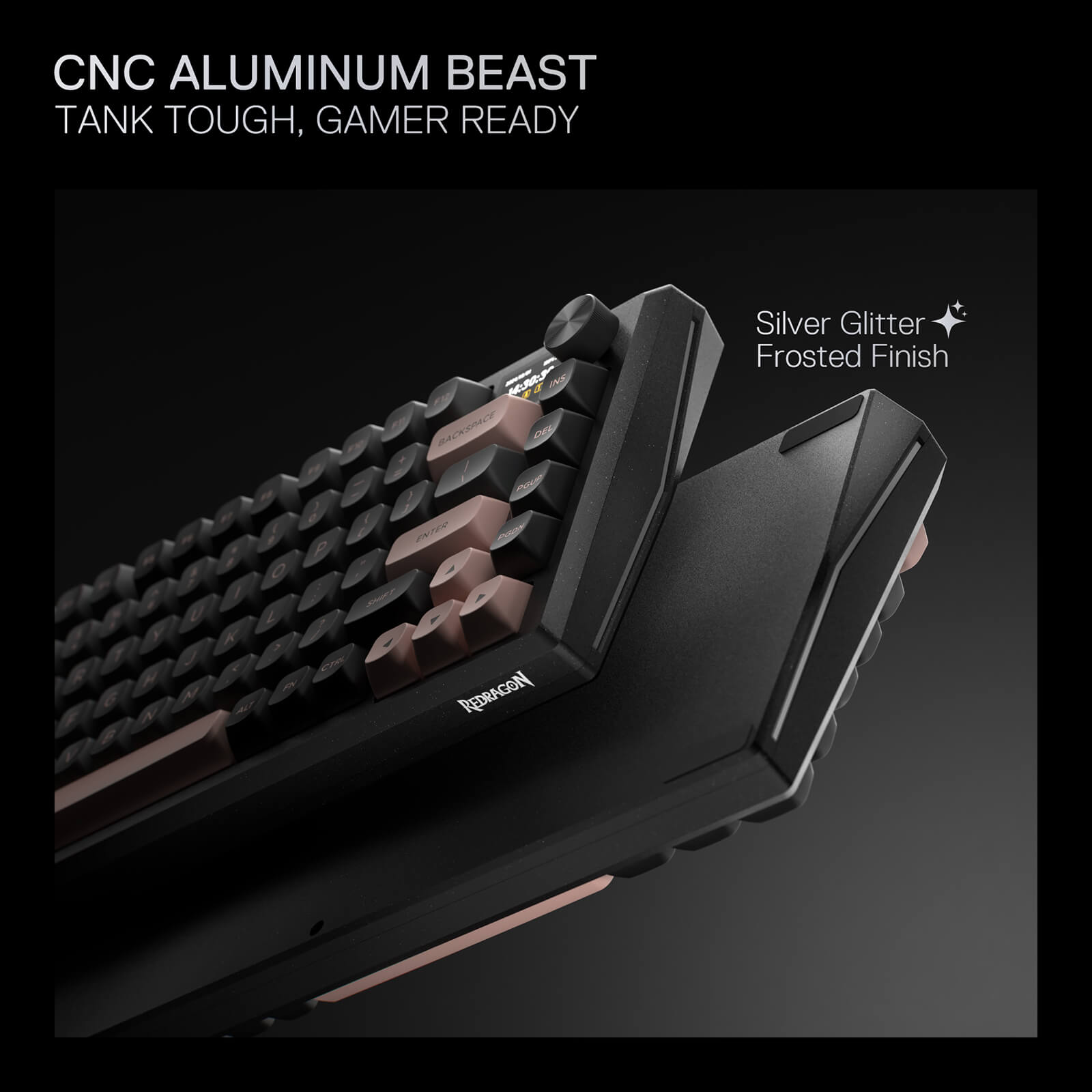 Redragon K720 Wireless CNC Gasket Gaming Keyboard w/Hype Screen & Knob, 81 Keys Mechanical Keyboard, Smart 1.14’’ TFT Info Display, 5-Layer Noise Dampening, Custom Linear Switch, Dawn Sakura Color