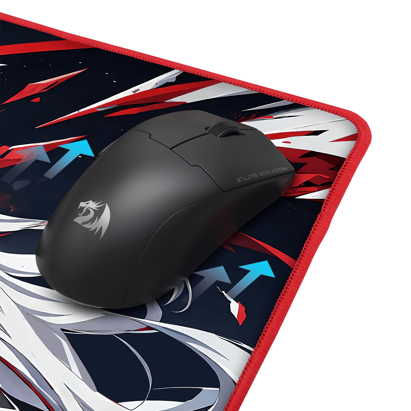 Redragon EISA P047 Anime Black Gaming Mouse Pad - Smooth Lycra Surface, Anti-Slip Rubber Base, Spill-Resistant, Durable 3mm Thick Design, Available in Small (13x10 in) & Large (35x16 in), Computer Mouse Mat, Extended Desk Pad, Perfect for Gaming & Work, Pairs with EISA K1NG M916 PRO Mouse