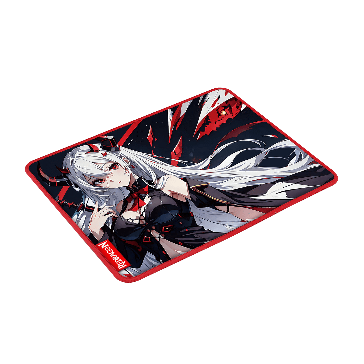 Redragon EISA P047 Anime Black Gaming Mouse Pad - Smooth Lycra Surface, Anti-Slip Rubber Base, Spill-Resistant, Durable 3mm Thick Design, Available in Small (13x10 in) & Large (35x16 in), Computer Mouse Mat, Extended Desk Pad, Perfect for Gaming & Work, Pairs with EISA K1NG M916 PRO Mouse