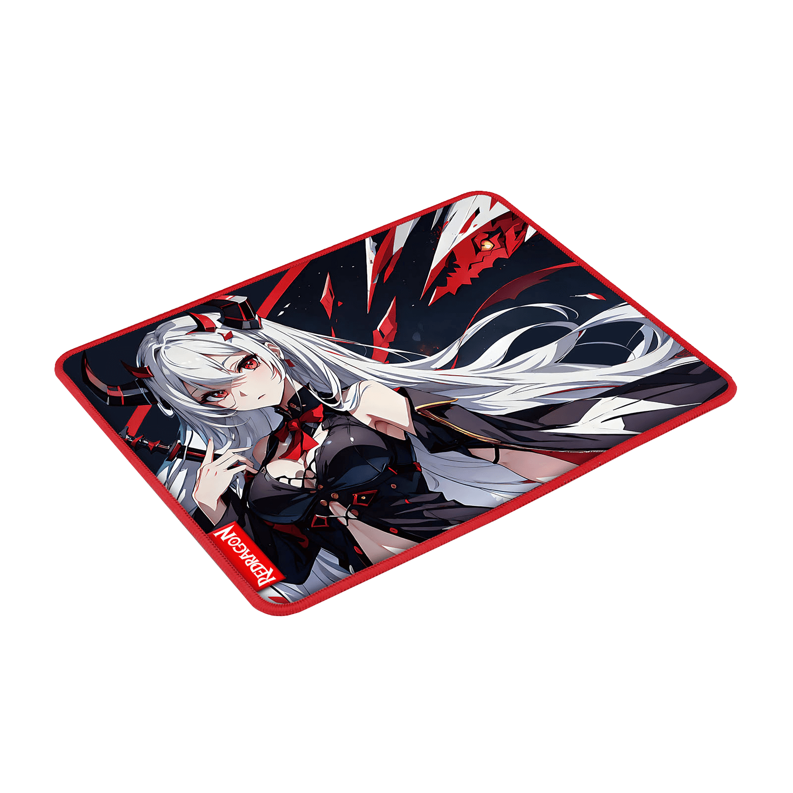 Redragon EISA P047 Anime Black Gaming Mouse Pad - Smooth Lycra Surface, Anti-Slip Rubber Base, Spill-Resistant, Durable 3mm Thick Design, Available in Small (13x10 in) & Large (35x16 in), Computer Mouse Mat, Extended Desk Pad,  Perfect for Gaming & Work, Pairs with EISA K1NG M916 PRO Mouse