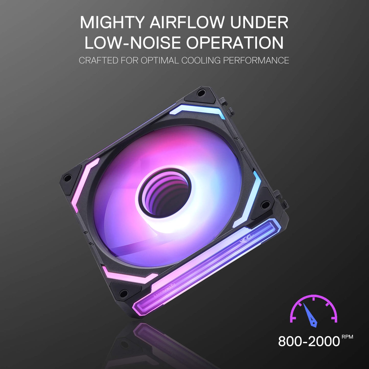 Redragon GCF012 Reverse 120mm PC Case Fan, Daisy-Chain Connection, 5V 3Pin ARGB Lighting, 4 Pin PWM Case Fan, for Radiator/Computer Case Cooling, 120x120x25mm, 3 Pack, Black
