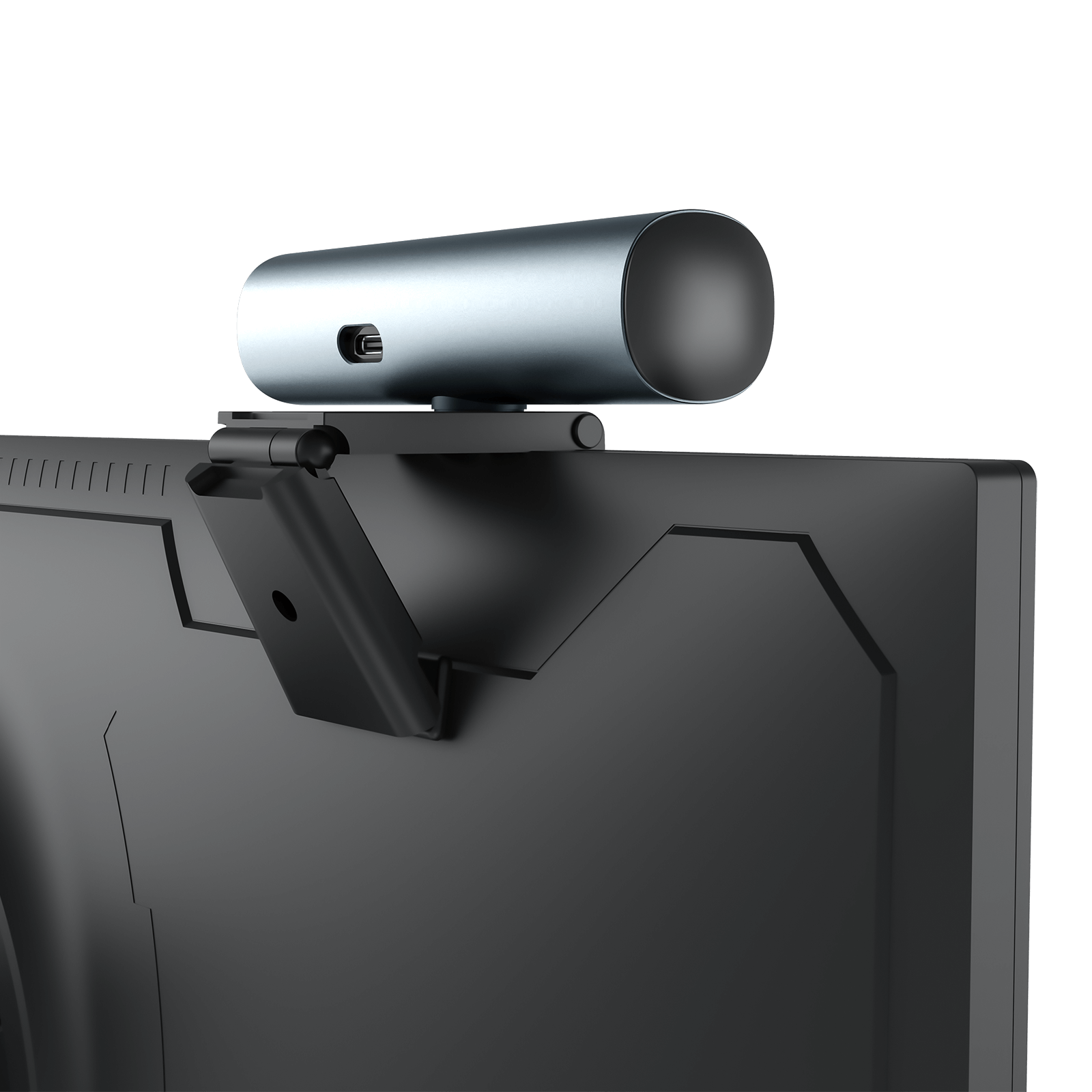 Redragon GW911 4K Webcam mounted on a monitor with a black background