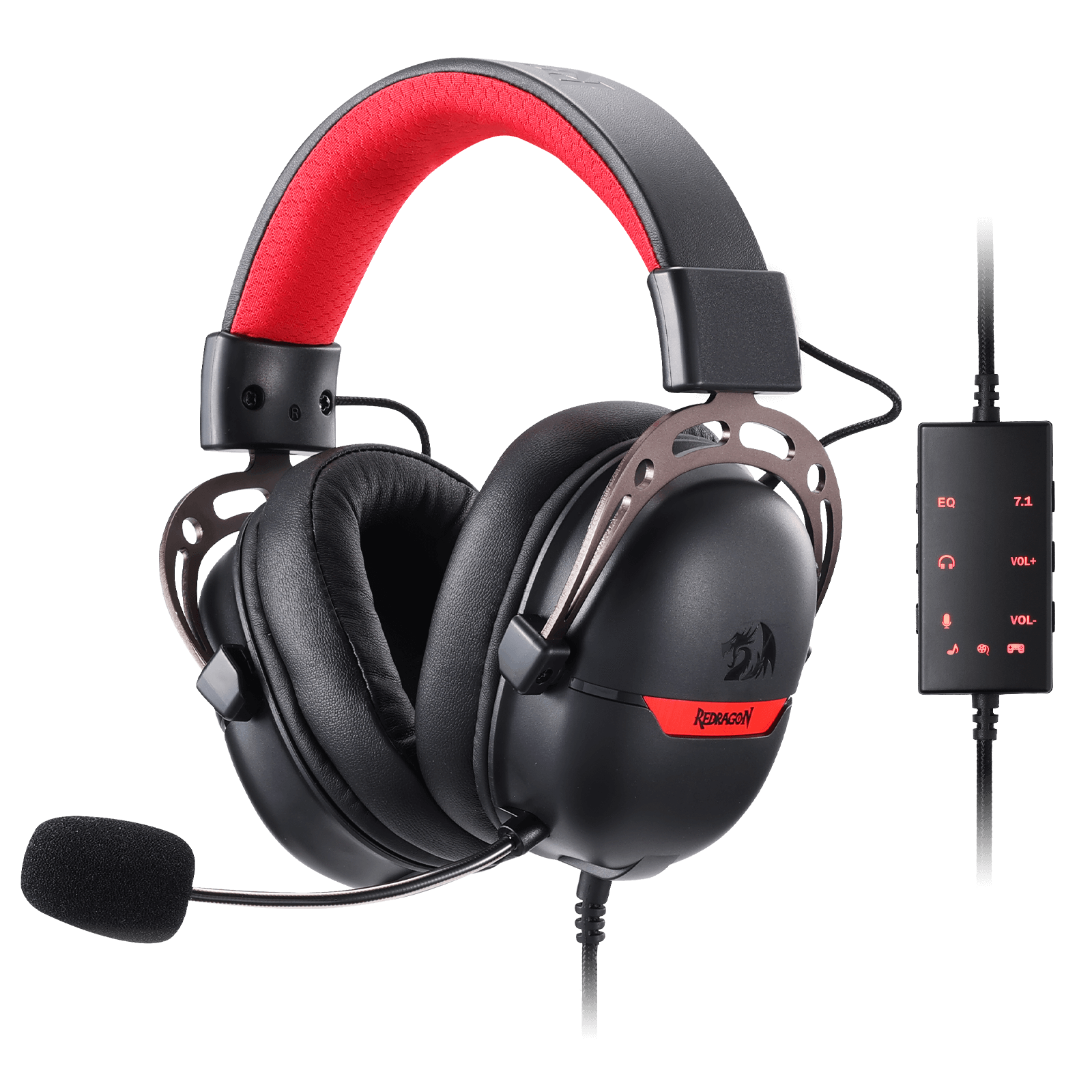Redragon H376 Aurora Wired Gaming Headset, Virtual 7.1 Surround Sound, 40mm Drivers, in-line Control with EQ Mode, Over-Ear Headphones Works for PC/PS5/NS | show