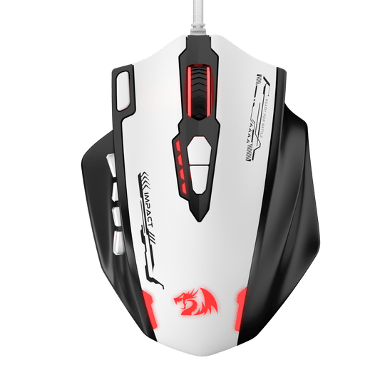 Redragon M908 Impact RGB LED MMO Gaming Mouse with 12 Side Buttons, Optical Wired Ergonomic Mouse with Max 24,000DPI, High Precision, 18 Programmable Macro Shortcuts, Comfort Grip
