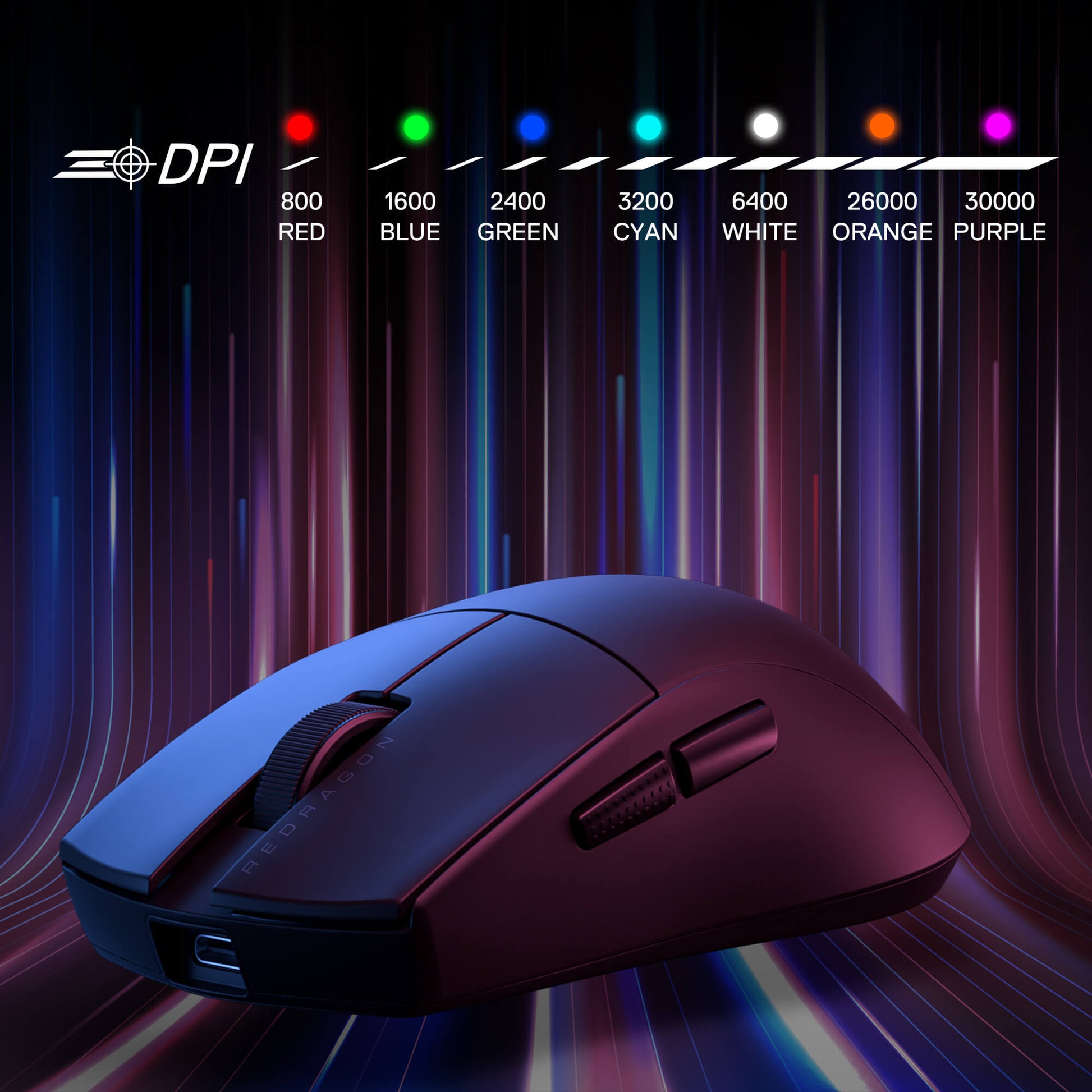 Redragon M916 ULT Wireless 8K Polling Rate Gaming Mouse, 49G Ultra-Light 30,000 Max DPI Gaming Mice w/Ergonomic Natural Grip Build, Full Programmable Buttons, Software Supports DIY Keybinds & DPI