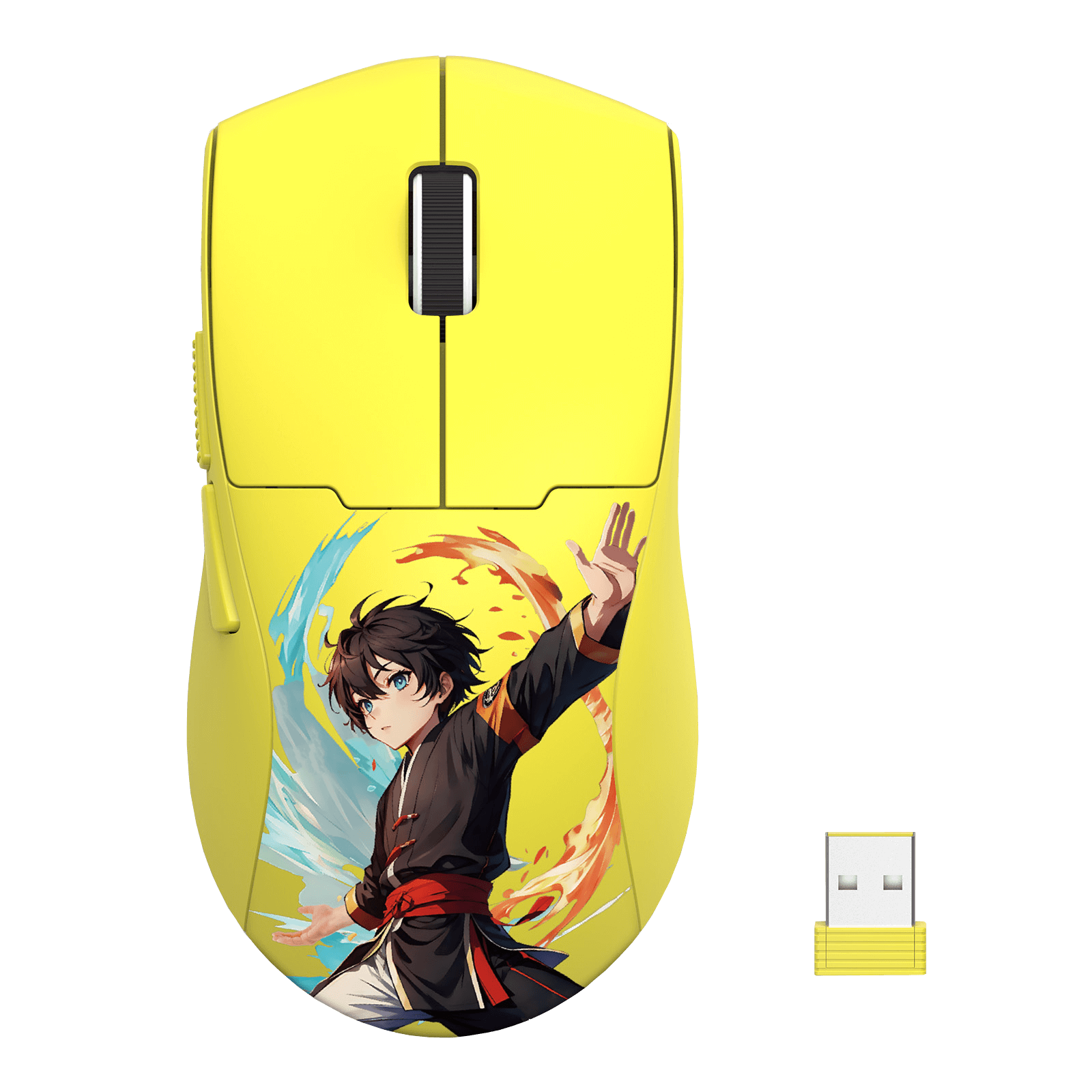 Redragon M918 MAX 3-Mode Wireless Gaming Mouse, 49G Ultra-Light 26K DPI Gamer Mouse w/Ergonomic Natural Grip Build, Full Programmable Buttons, Software Supports DIY Keybinds & DPI, Yellow