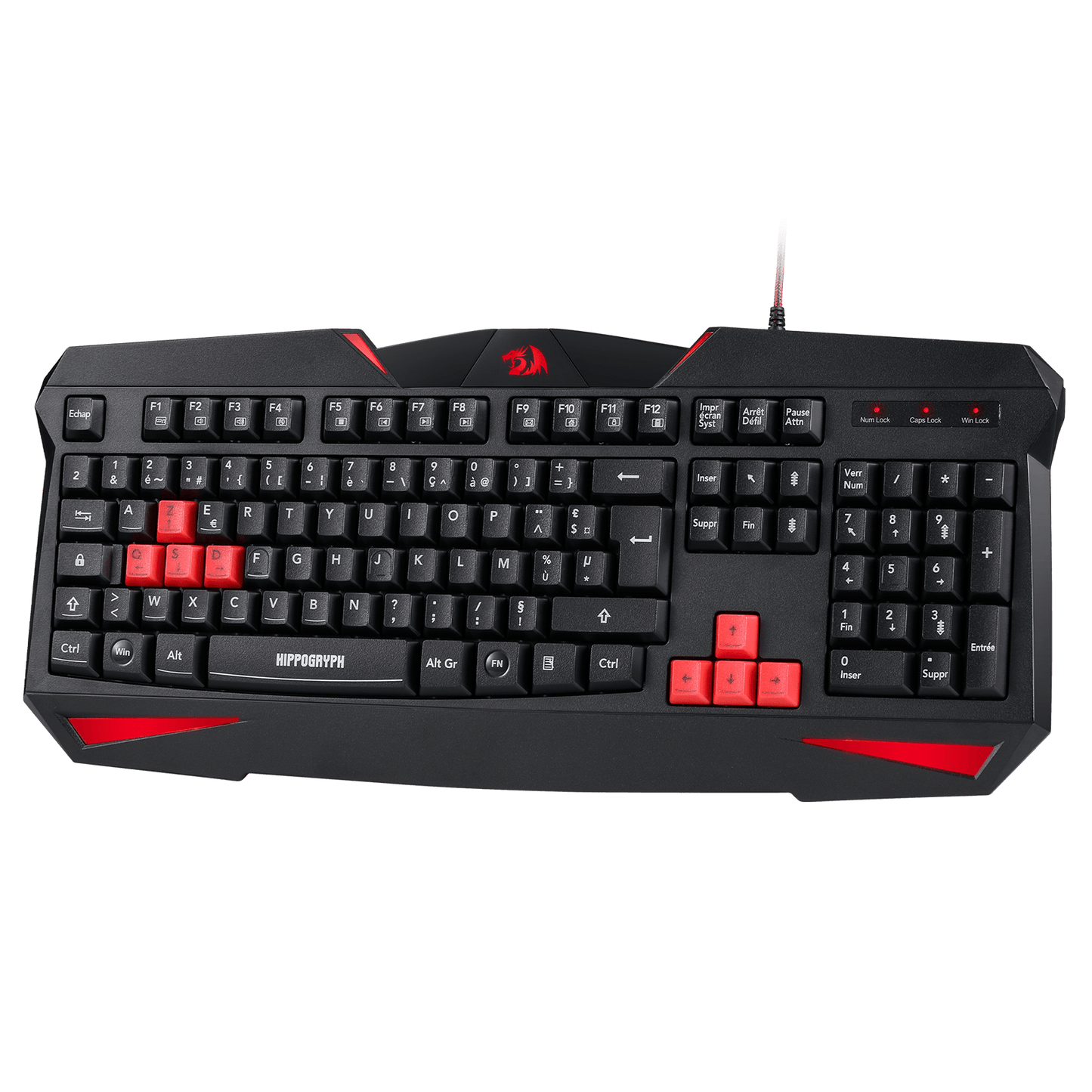 Redragon K301 Clavier Gaming AZERTY FR, Clavier à Membrane, 12 Touches Multimédia, Anti-Ghosting, Touches Échangeables, Lumière Rouge, Résistant aux Éclaboussures, USB, Compatible Windows