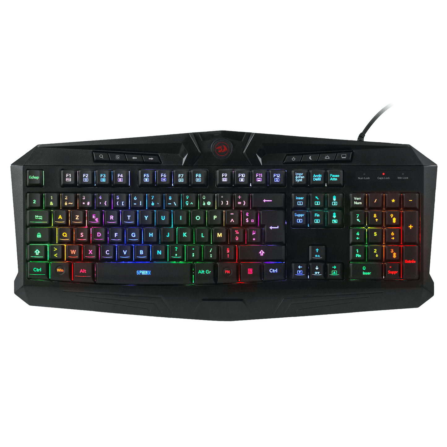 Redragon K503 AZERTY Wired Gaming Keyboard, RGB LED Backlight, Multimedia Keys, Silent Membrane Keyboard with Wrist Rest for Windows PC (Black)
