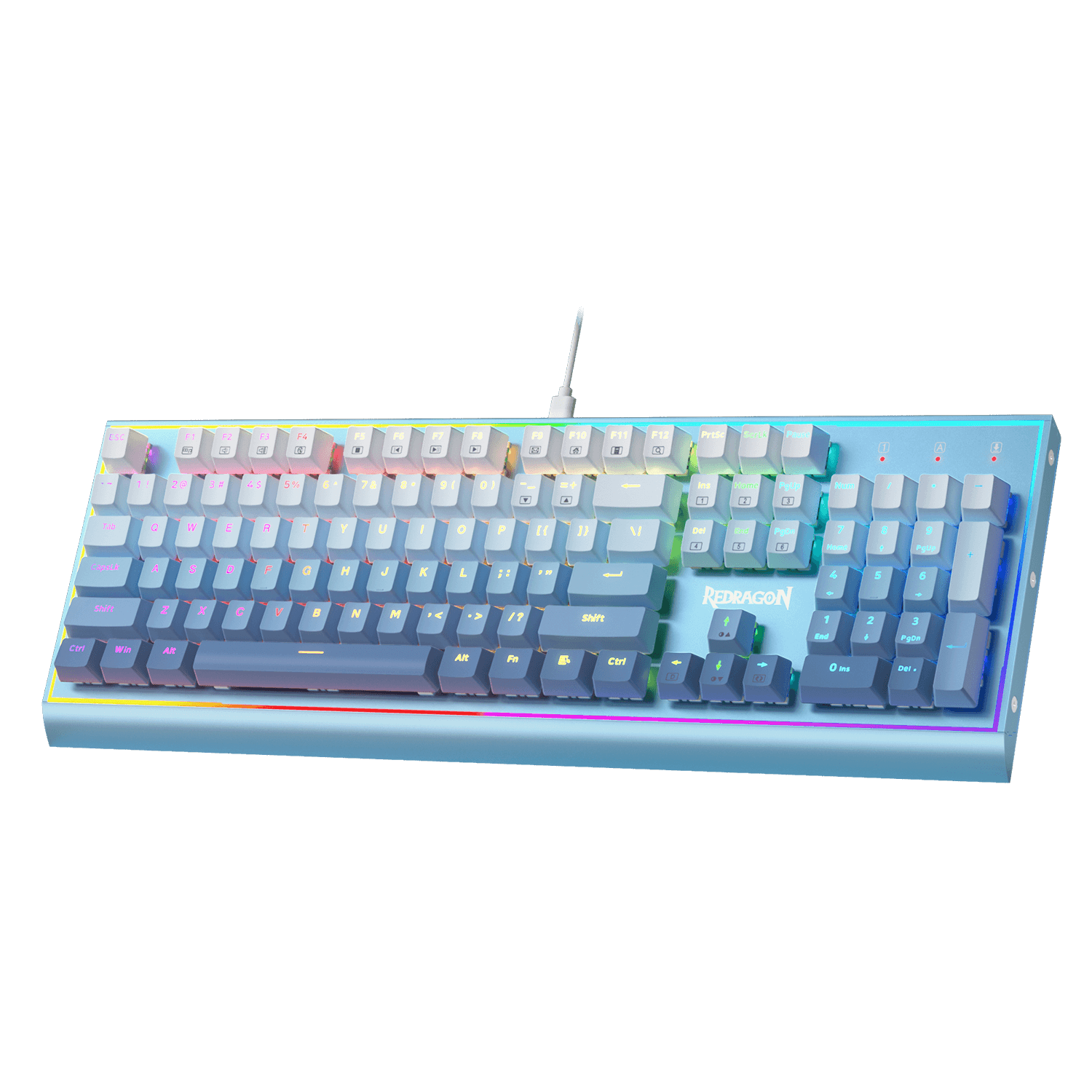 104 Keys blue Wired Mechanical Keyboard w/Weighted Aluminum Frame