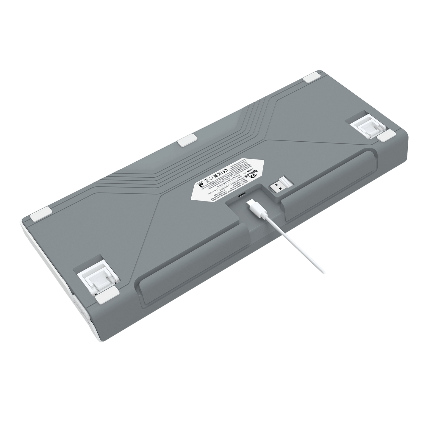 Redragon K656 PRO 3-Mode Wireless RGB Gaming Keyboard, 100 Keys Mechanical Keyboard w/Hot-Swappable Socket, 3 Noise Dampening Layers, PBT Round Keycaps & Custom Linear Switch, Moondust Gray