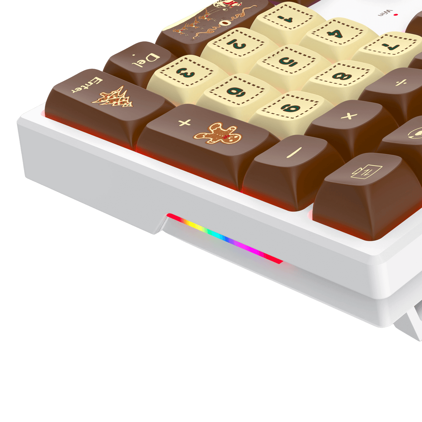 Redragon K668 Xmas Wired Gasket RGB Gaming Keyboard, 108 Keys Mechanical Keyboard w/Extra 4 Hotkeys, Upgraded Hot-swappable Socket, Sound Absorbing Foam, Christmas Gingerbread Man Themed Cute Keycaps