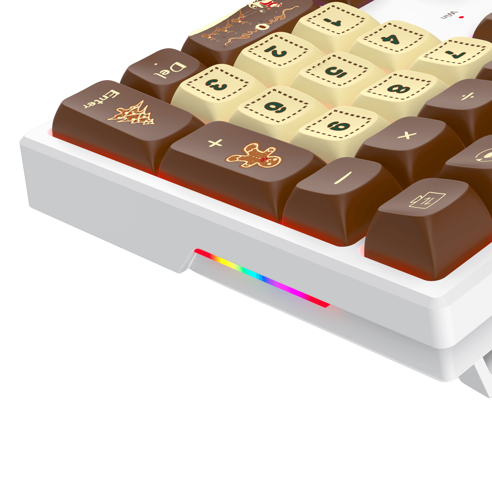 Redragon K668 Xmas Wired Gasket RGB Gaming Keyboard, 108 Keys Mechanical Keyboard w/Extra 4 Hotkeys, Upgraded Hot-swappable Socket, Sound Absorbing Foam, Christmas Gingerbread Man Themed Cute Keycaps