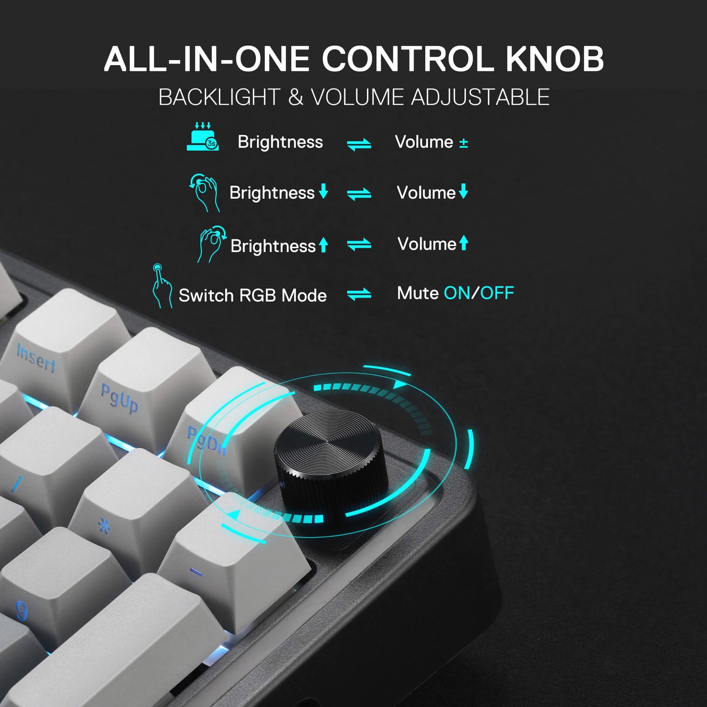 Redragon K686 PRO 98 Keys Wireless Gasket RGB Gaming Keyboard, 3-Mode PBT Mechanical Keyboard w/Hot-Swap South-Facing RGB Socket, Dedicated Knob Control & 5-Layer Noise Dampening, Gradient PBT Keycaps