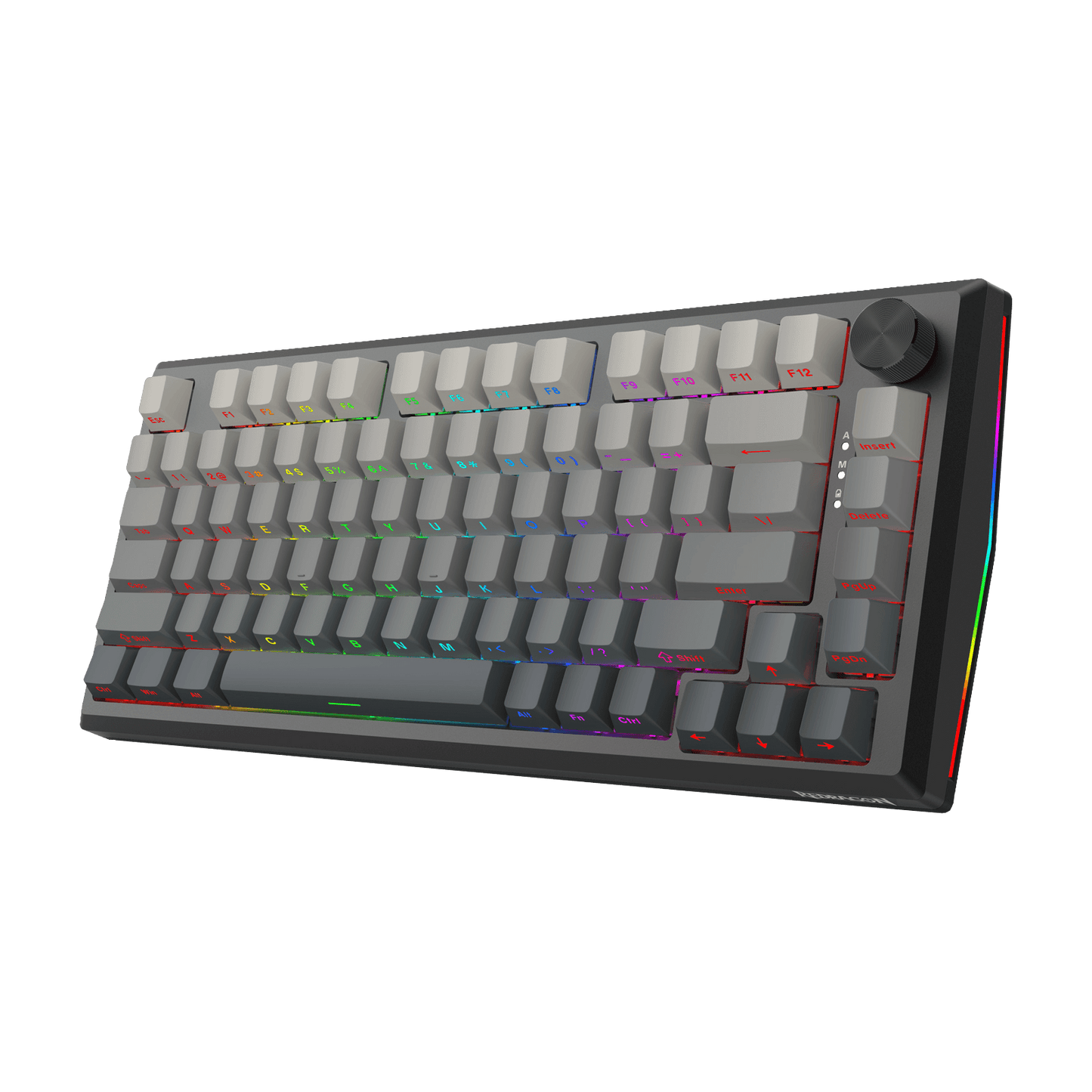 Redragon K687 Wireless CNC Gasket Gaming Keyboard, 81 Keys Mechanical Keyboard w/Premium CNC Aluminum Board, Easy-Control Knob, 5-Layer Noise Dampening, Custom Linear Switch, PBT Gradient Keycaps
