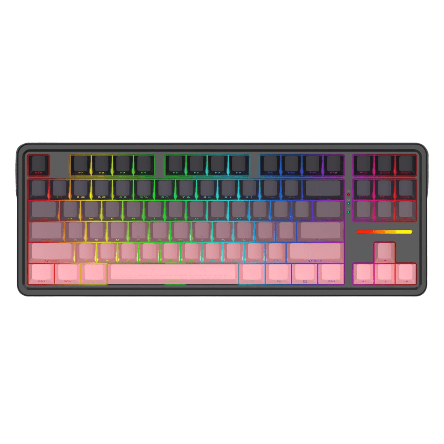 Redragon K728 PRO 80% Wireless Gasket Gaming Keyboard, 3-Mode 87 Keys TKL Mechanical Keyboard w/South-Facing LED & Hot-Swap Socket, 5-Layer Noise Dampening, Custom Linear Switch, BlackPink PBT Gradient Keycaps