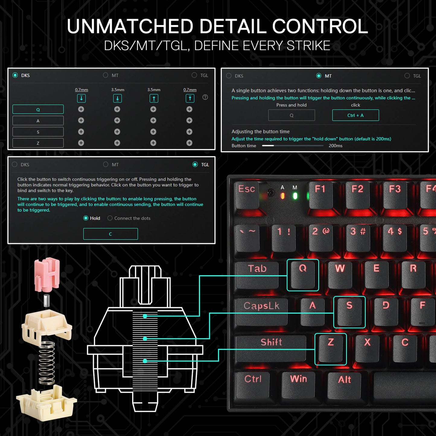 Redragon K736 PRO Rapid Trigger Wireless Gaming Keyboard, 90% 94 Keys 3-Mode HE Magnetic Mechanical Keyboard w/Hyper-Fast Actuation, Dedicated Magnetic Switch, Actuation Point Adjustable