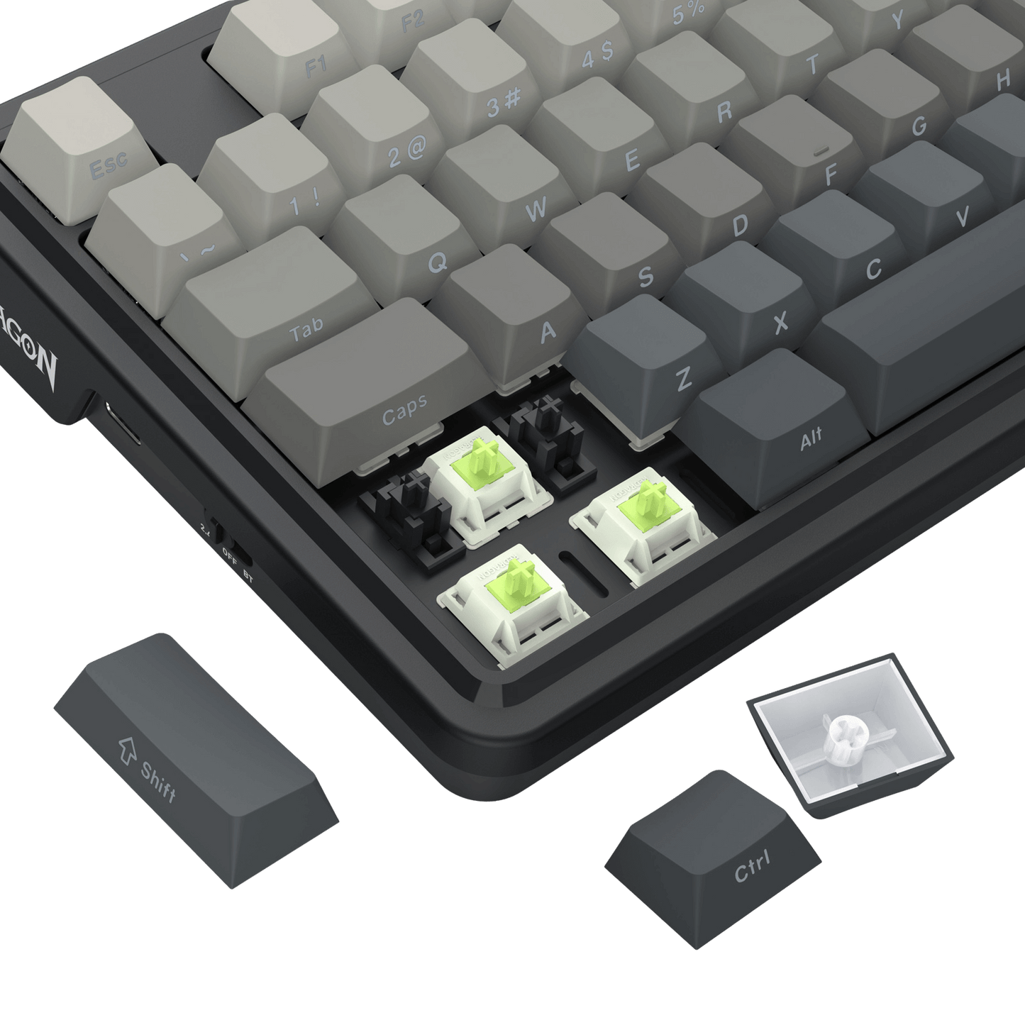 Redragon K743 PRO GB 80% Gasket RGB Gaming Keyboard w/Hype 1.14’’ TFT Screen & Knob, 87 Keys Mechanical Keyboard, 5-Layer Noise Dampening, Hot-Swap South-Facing RGB Socket, Gradient PBT Keycaps