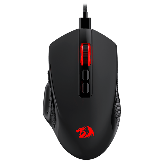Redragon M695 Wired Gaming Mouse, 24,000 Max DPI Optical Gaming Mice with 7 Programmable Buttons, Ergonomic Natural Grip Build, Software Supports DIY Keybinds & DPI, Black