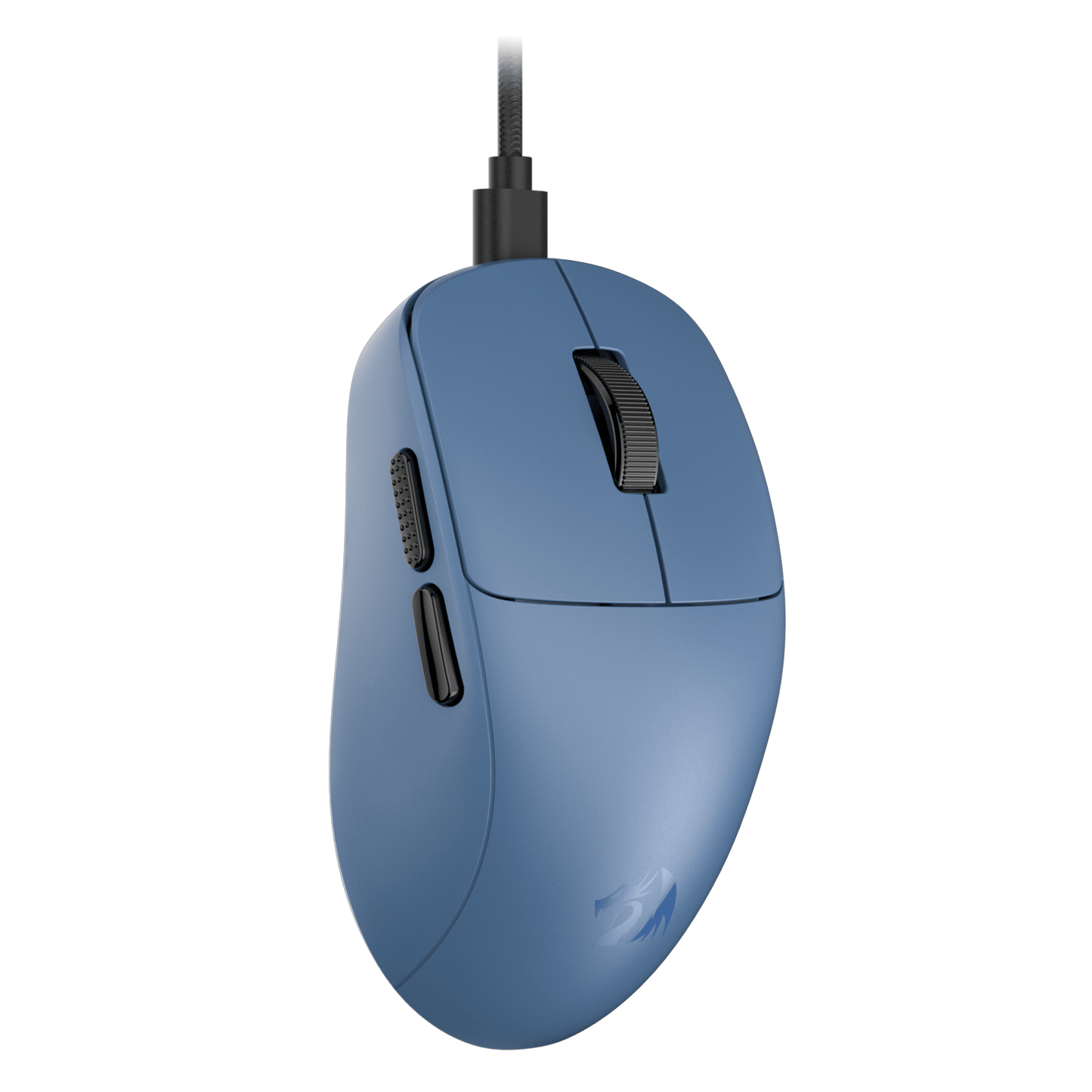 Redragon M817 Lightweight Small Blue computer mouse on a black background