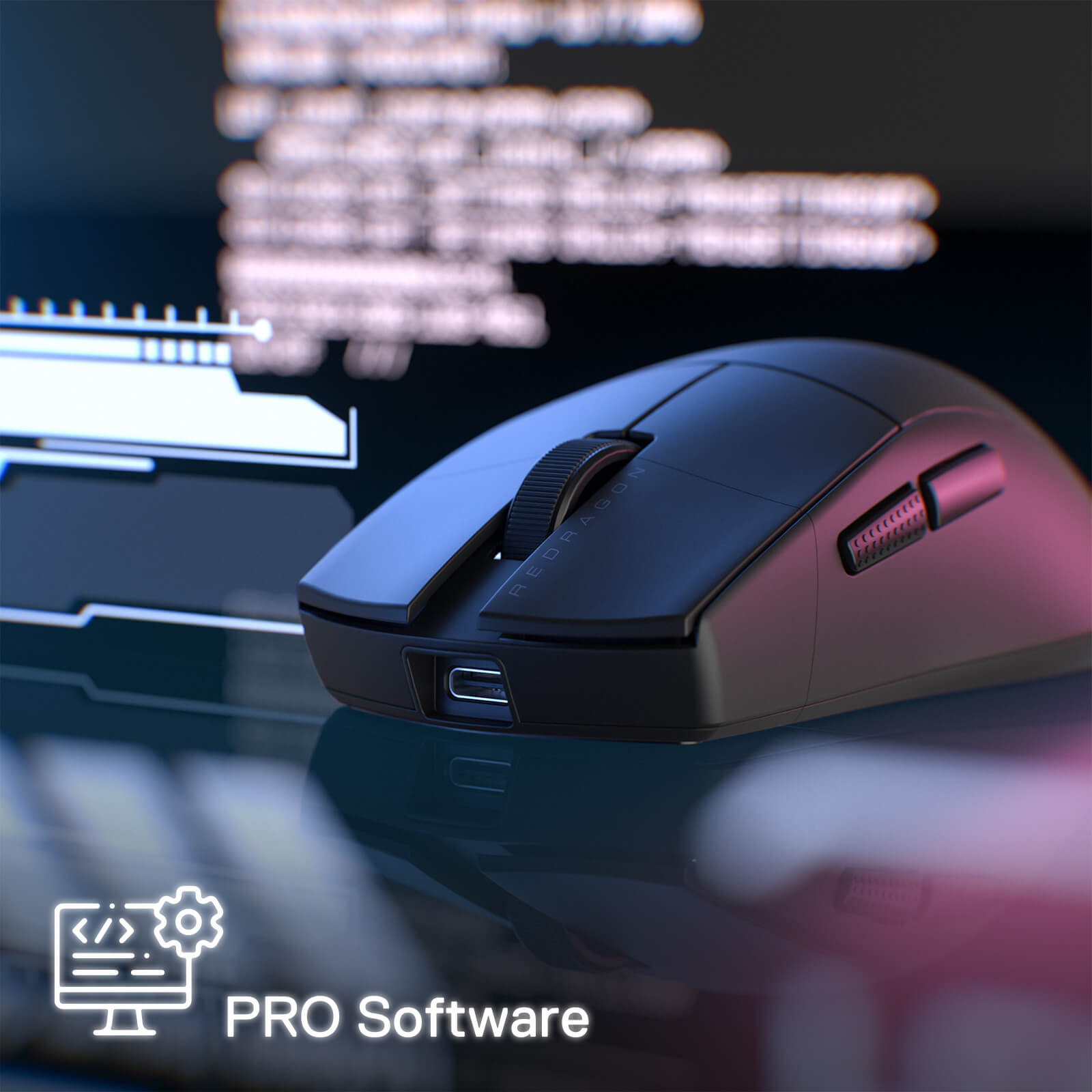 Redragon M916 ULT Wireless 8K Polling Rate Gaming Mouse, 49G Ultra-Light 30,000 Max DPI Gaming Mice w/Ergonomic Natural Grip Build, Full Programmable Buttons, Software Supports DIY Keybinds & DPI