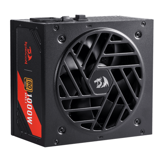 Redragon RGPS PRO 80+ Gold 1000 Watt Power Supply w/Upgraded ATX 3.1 & PCIe 5.1 Fully Modular, Compact 150mm Size, Smart ECO Low Noise Fan, 100% Japanese Capacitors, Full Mod Cables