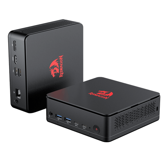 Redragon MPC745 Mini PC AI NPU AMD Ryzen 7 8845HS Processor(MAX 5.1 GHz), Mini Desktop Computer w/Radeon 780M Graphics & 16GB DDR5 RAM 1TB PCIe M.2 SSD, Support Ethernet, 4K UHD, WiFi, BT 5.2, USB 4.0