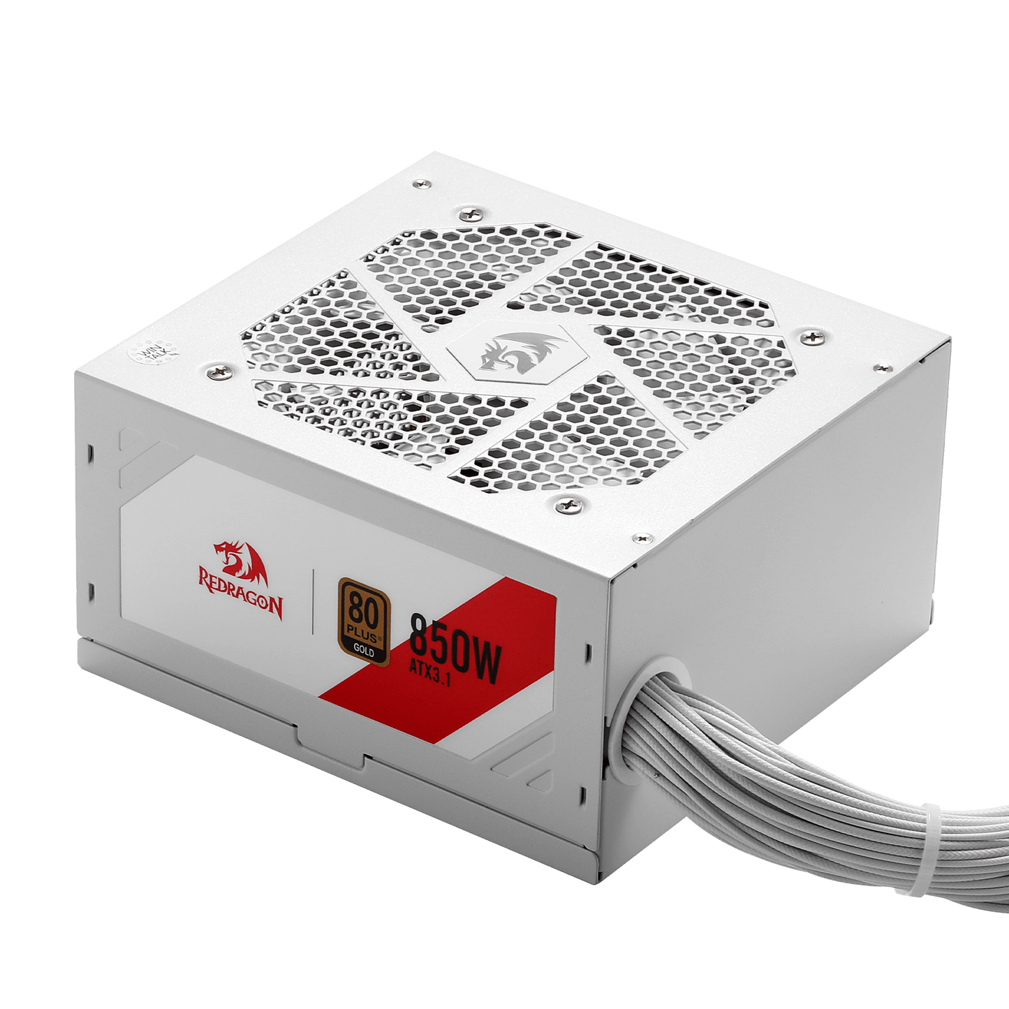 Redragon RGMS-850W PRO 80+ Gold 850 Watt Power Supply w/ATX 3.1 & PCIe 5.1 Ready, Non-Modular Active PFC, Compact 150mm Size, 120mm Low Noise Fan, 100% Japanese Capacitors | show