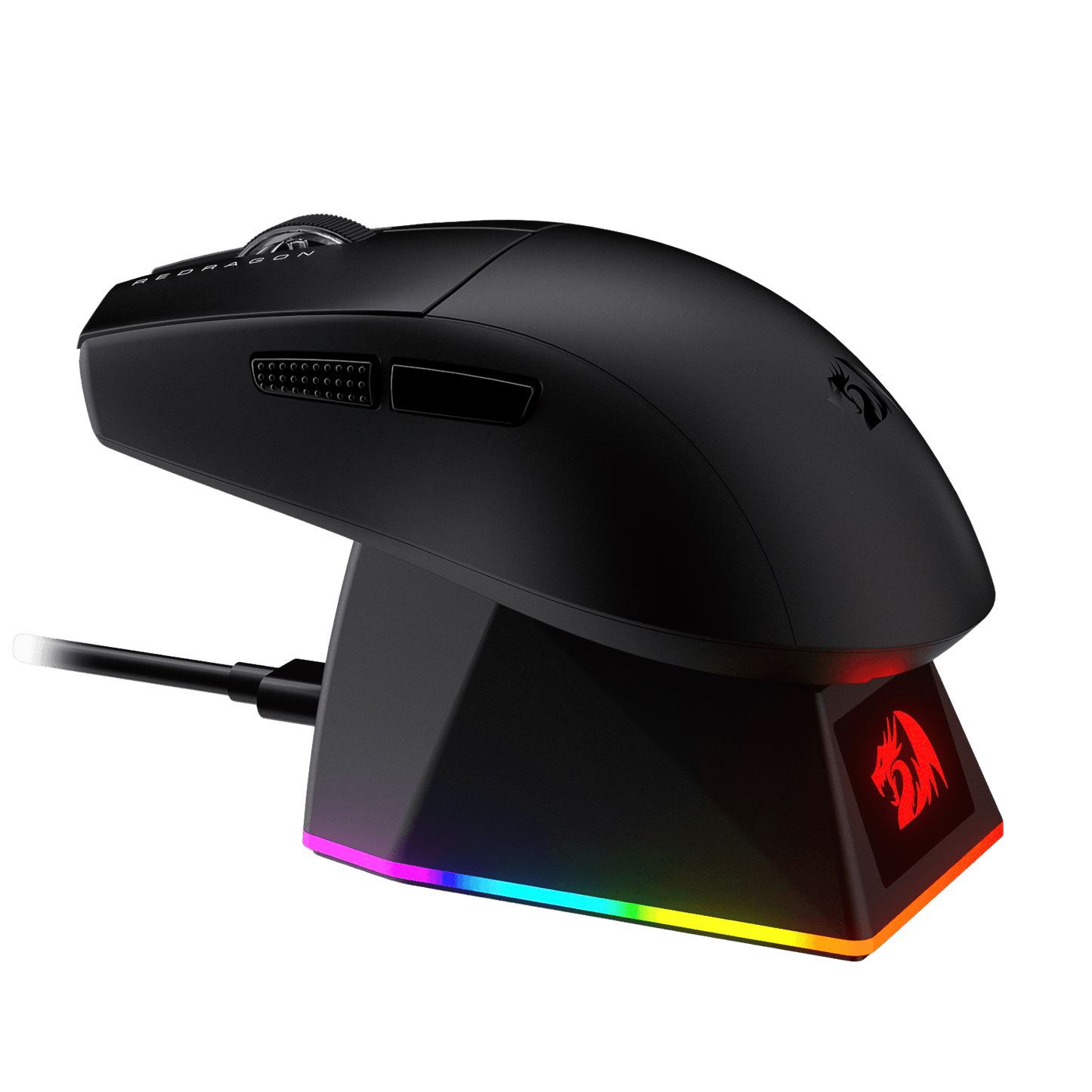 Redragon M999 Wireless Gaming Mouse, Tri-Mode Mouse with RGB Magnetic Charging Dock, 45000 DPI MAX Adjustable, 4 Programmable Buttons, Ergonomic Design for PC Laptop Mac