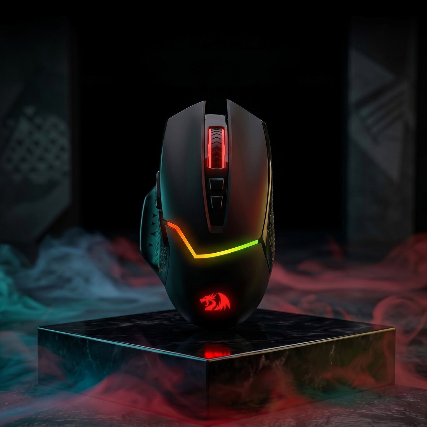 Redragon M690 MAX Wireless Gaming Mouse, Tri-Mode RGB Mice w/ 7 Macro Buttons, 12800 DPI, 400mAh Rechargeable Mouse for PC/Mac/Laptop