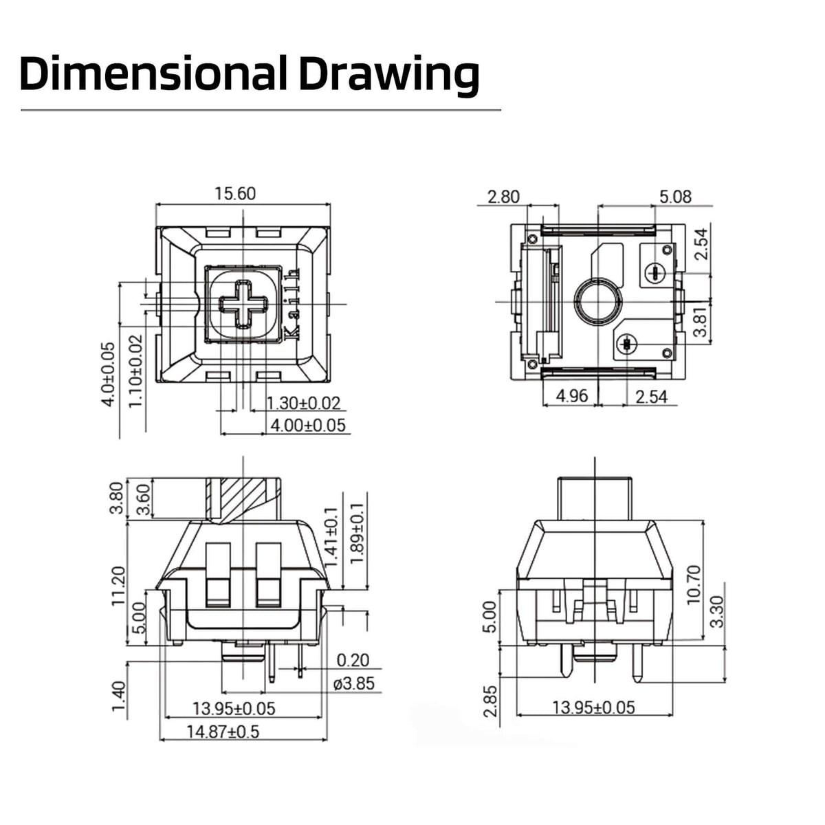 Kailh Box Switches White for Mechanical Gaming Keyboard DIY
