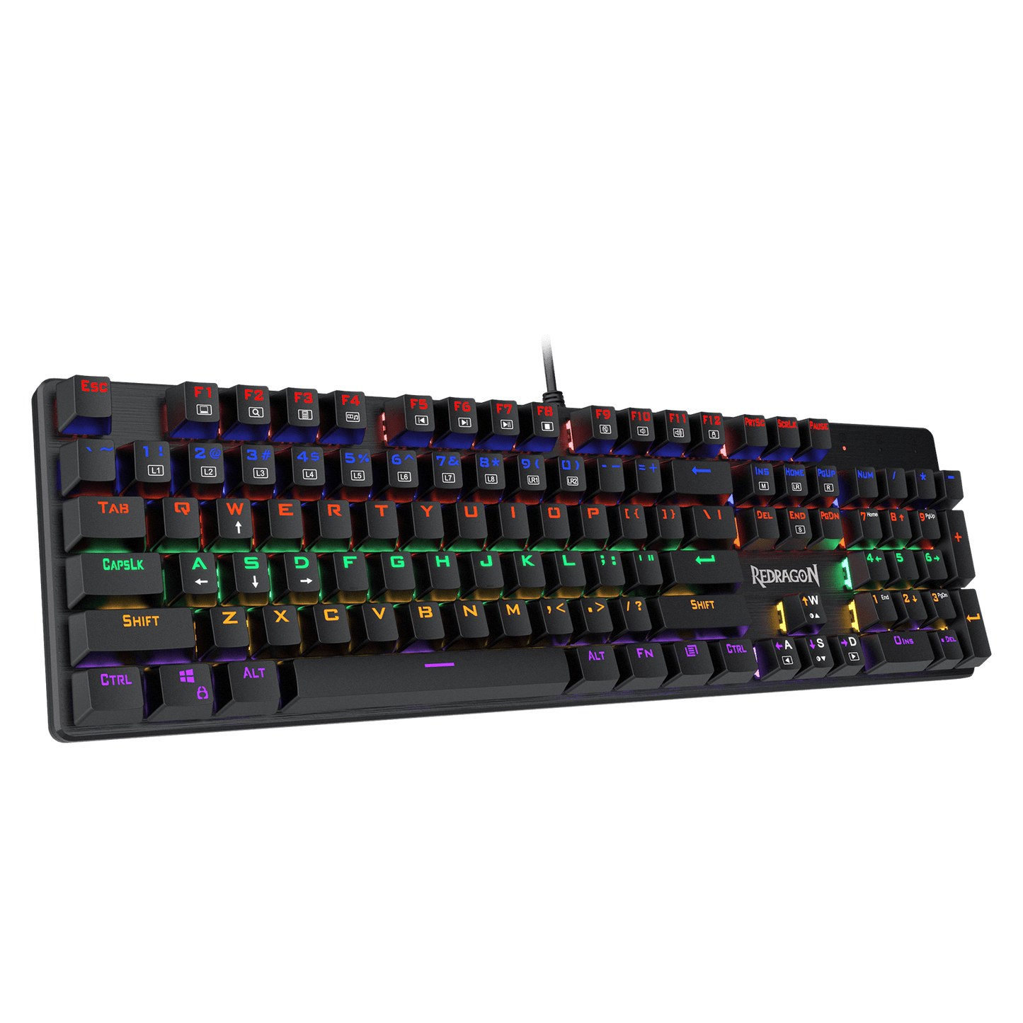 redragon Rainbow Backlit Ergonomic Keyboard