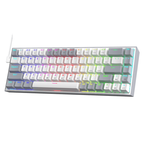 68 Keys Hot-Swappable Compact Mechanical Keyboard w/100% Hot-Swap Socket, Free-Mod Plate Mounted PCB & Dedicated Arrow Keys