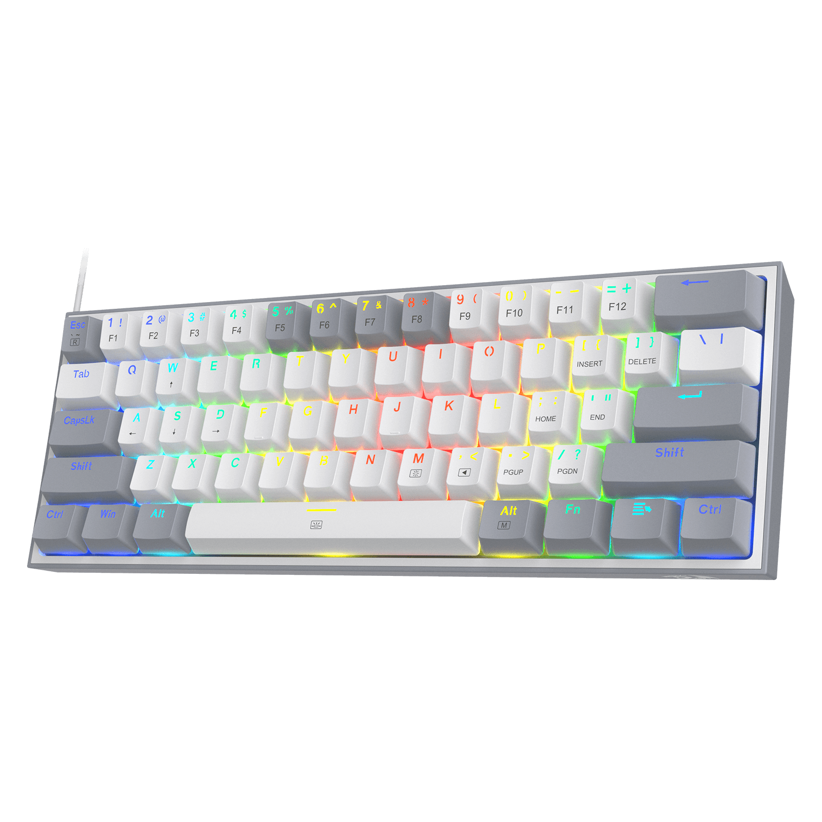 FIZZ K617 60 White & Grey Small Mechanical keyboard