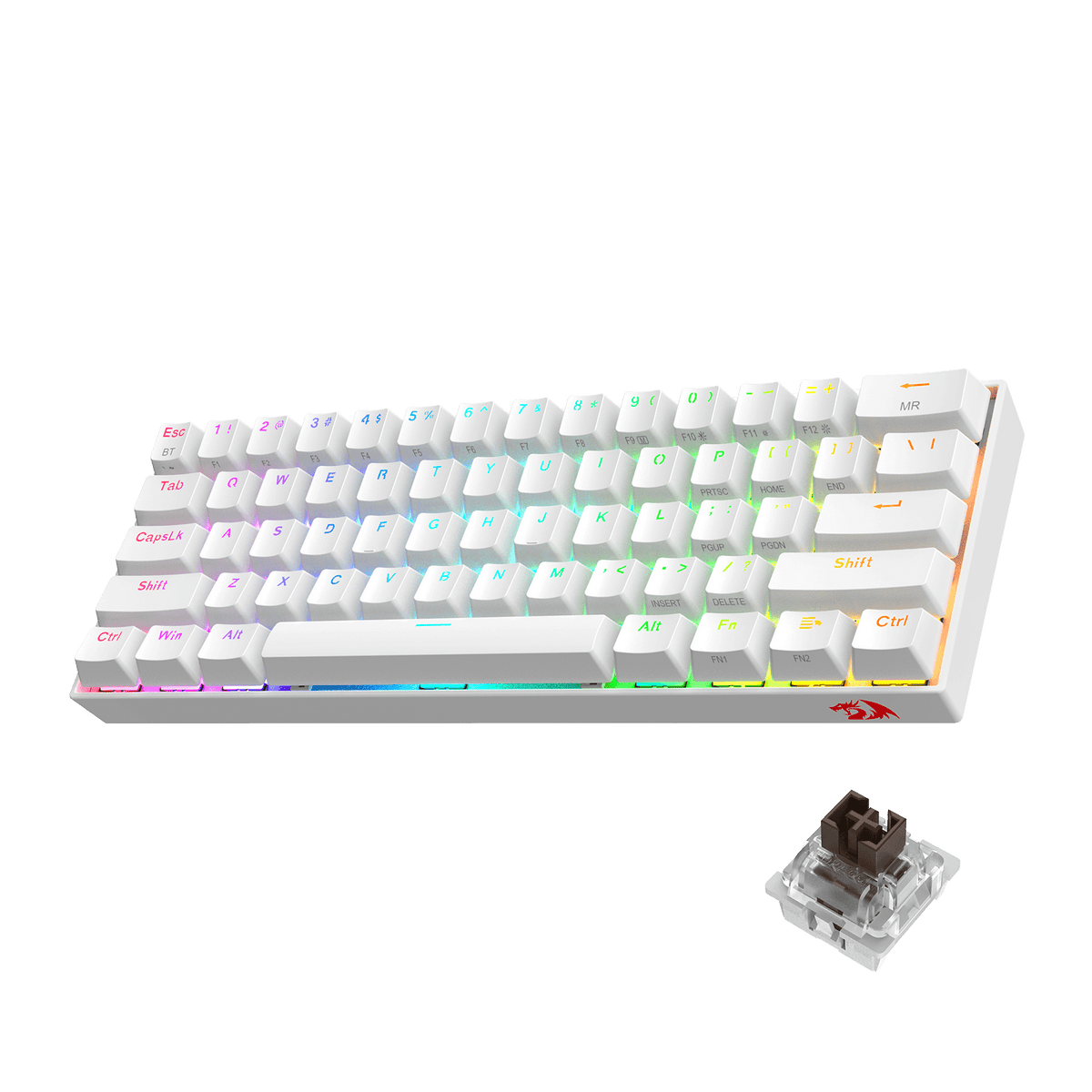 Redragon K630 Dragonborn 60% Wired RGB Gaming Keyboard, 61 Keys