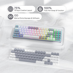 78 Keys Hot-Swappable Compact Mechanical Keyboard w/100% Hot-Swap Socket