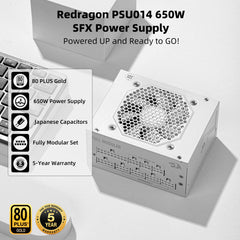Redragon PSU014 80+ Gold 650 Watt SFX Fully Modular Power Supply