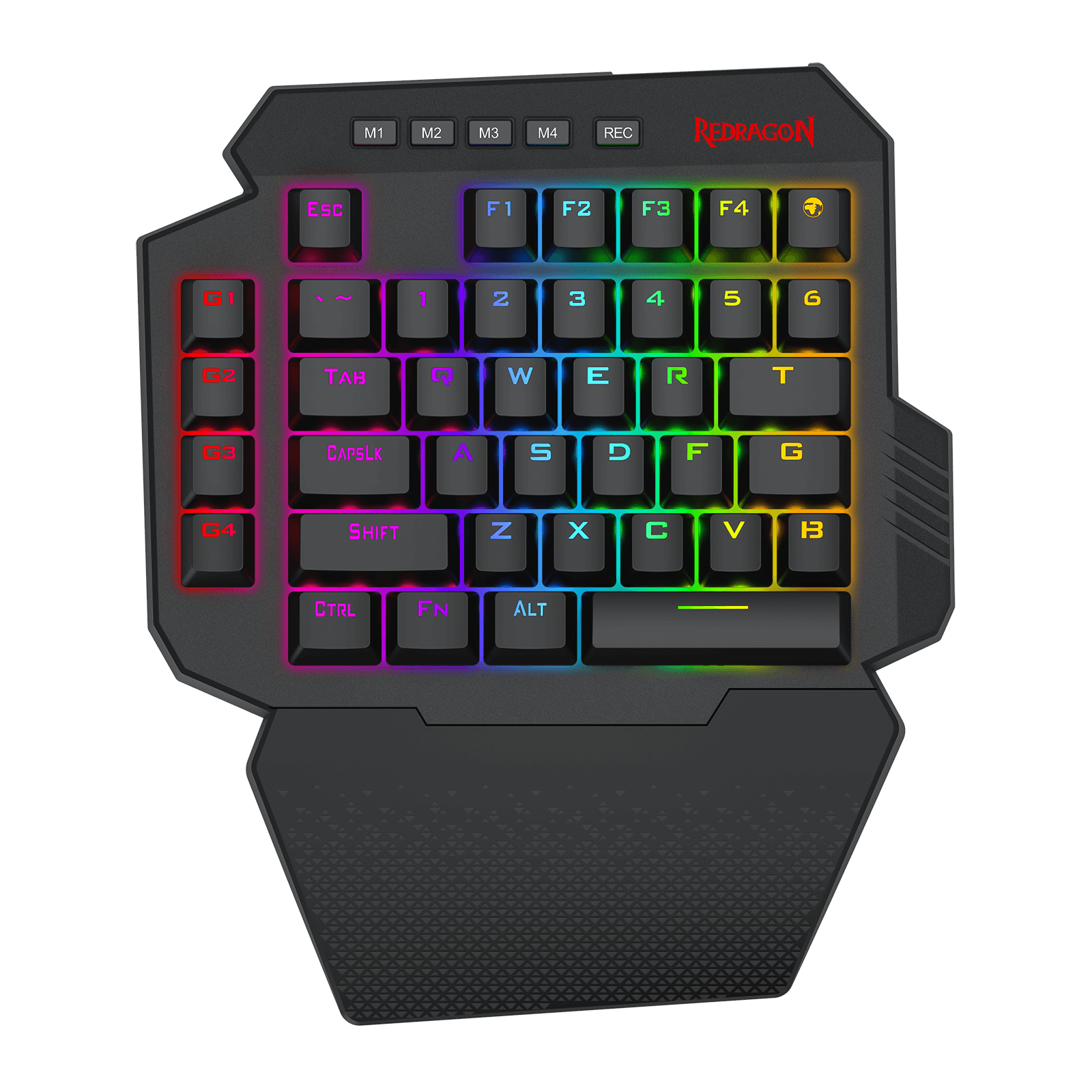 Redragon K758 Wired One-Handed RGB Mechanical Gaming Keyboard, 39 Keys Type-C Professional Gaming Keypad w/Upgraded Hot-Swappable Socket, 4 Onboard Macro Keys & Dedicated Wrist Rest