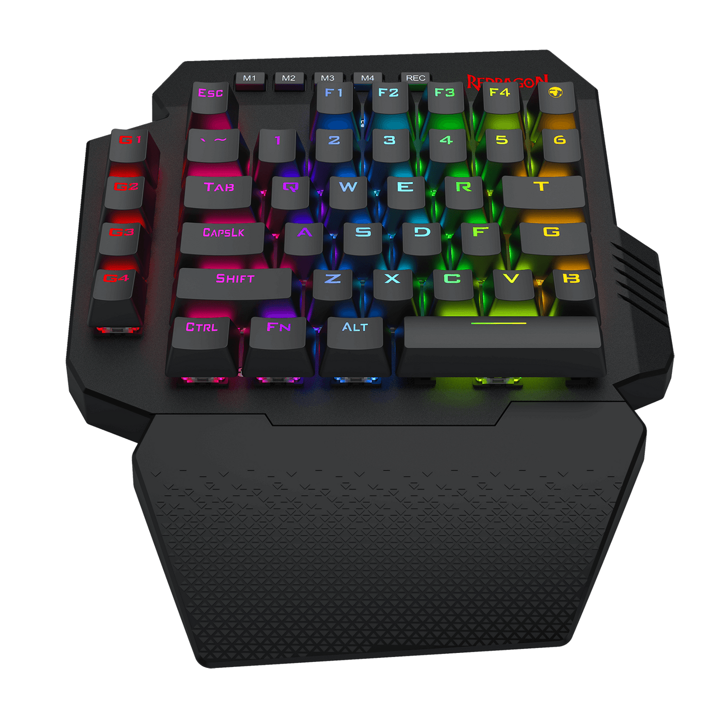 Redragon K758 Wired One-Handed RGB Mechanical Gaming Keyboard, 39 Keys Type-C Professional Gaming Keypad w/Upgraded Hot-Swappable Socket, 4 Onboard Macro Keys & Dedicated Wrist Rest
