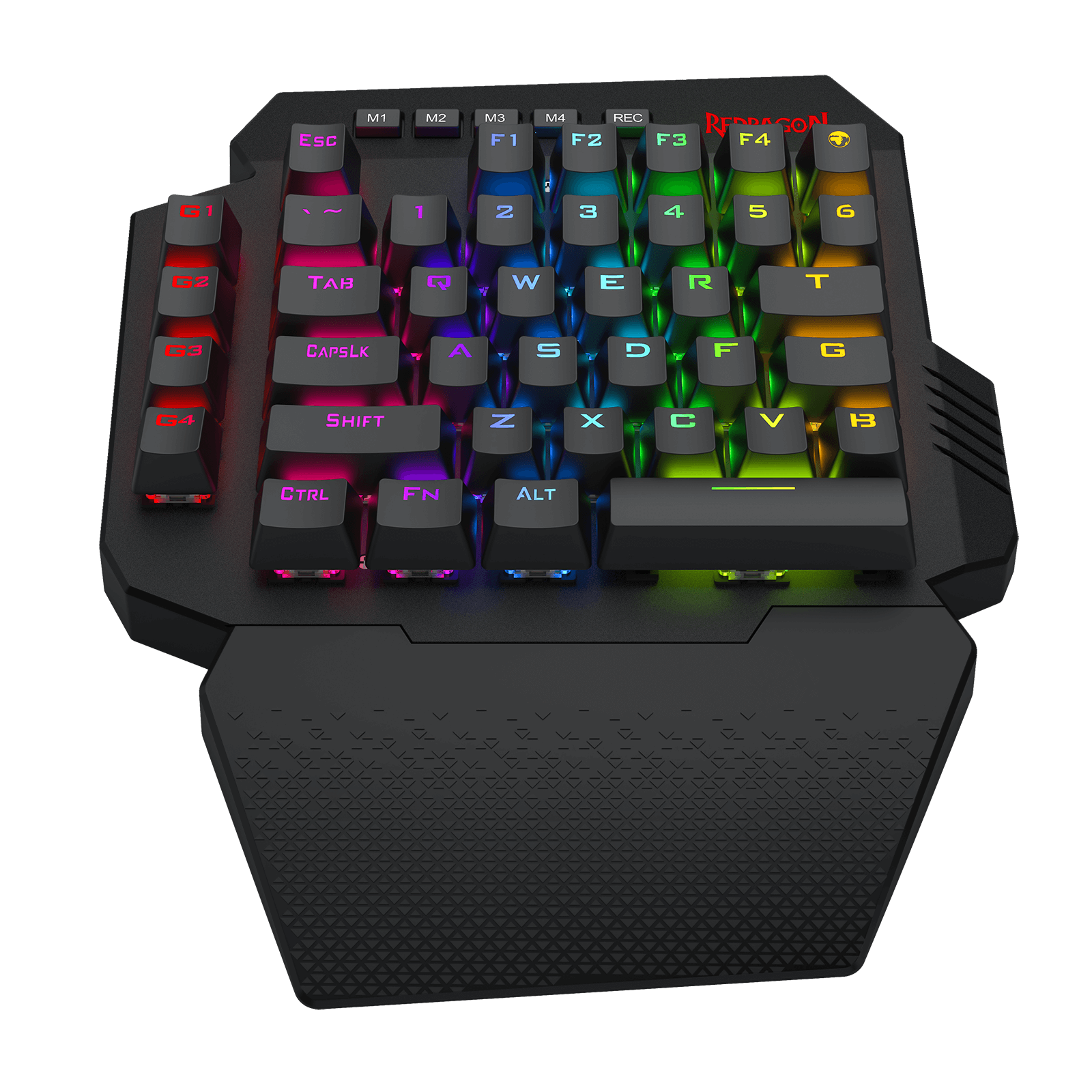 Redragon K758 Wired One-Handed RGB Mechanical Gaming Keyboard, 39 Keys Type-C Professional Gaming Keypad w/Upgraded Hot-Swappable Socket, 4 Onboard Macro Keys & Dedicated Wrist Rest