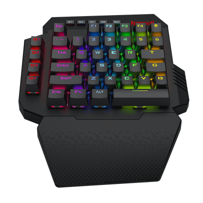Redragon K758 Wired One-Handed RGB Mechanical Gaming Keyboard, 39 Keys Type-C Professional Gaming Keypad w/Upgraded Hot-Swappable Socket, 4 Onboard Macro Keys & Dedicated Wrist Rest