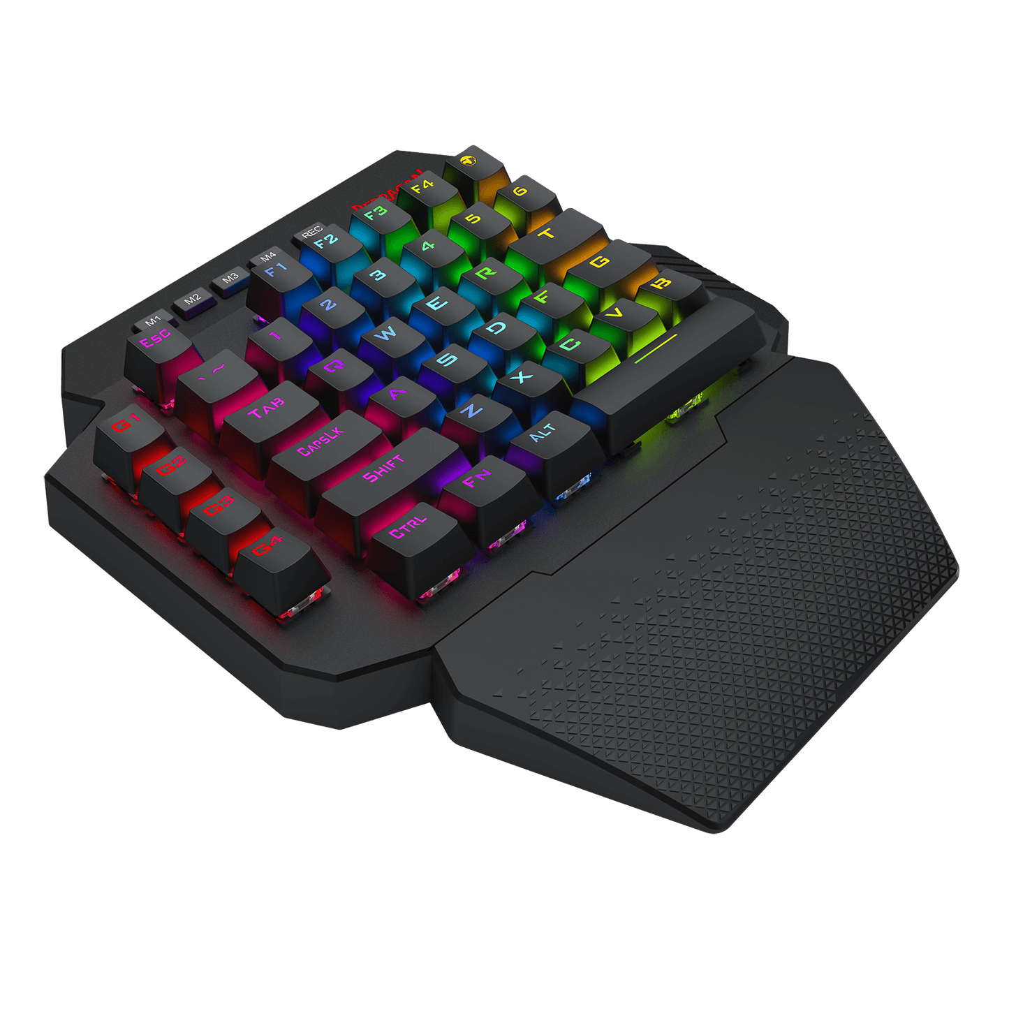Redragon K758 Wired One-Handed RGB Mechanical Gaming Keyboard, 39 Keys Type-C Professional Gaming Keypad w/Upgraded Hot-Swappable Socket, 4 Onboard Macro Keys & Dedicated Wrist Rest