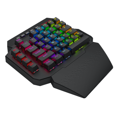 Redragon K758 Wired One-Handed RGB Mechanical Gaming Keyboard, 39 Keys Type-C Professional Gaming Keypad w/Upgraded Hot-Swappable Socket, 4 Onboard Macro Keys & Dedicated Wrist Rest