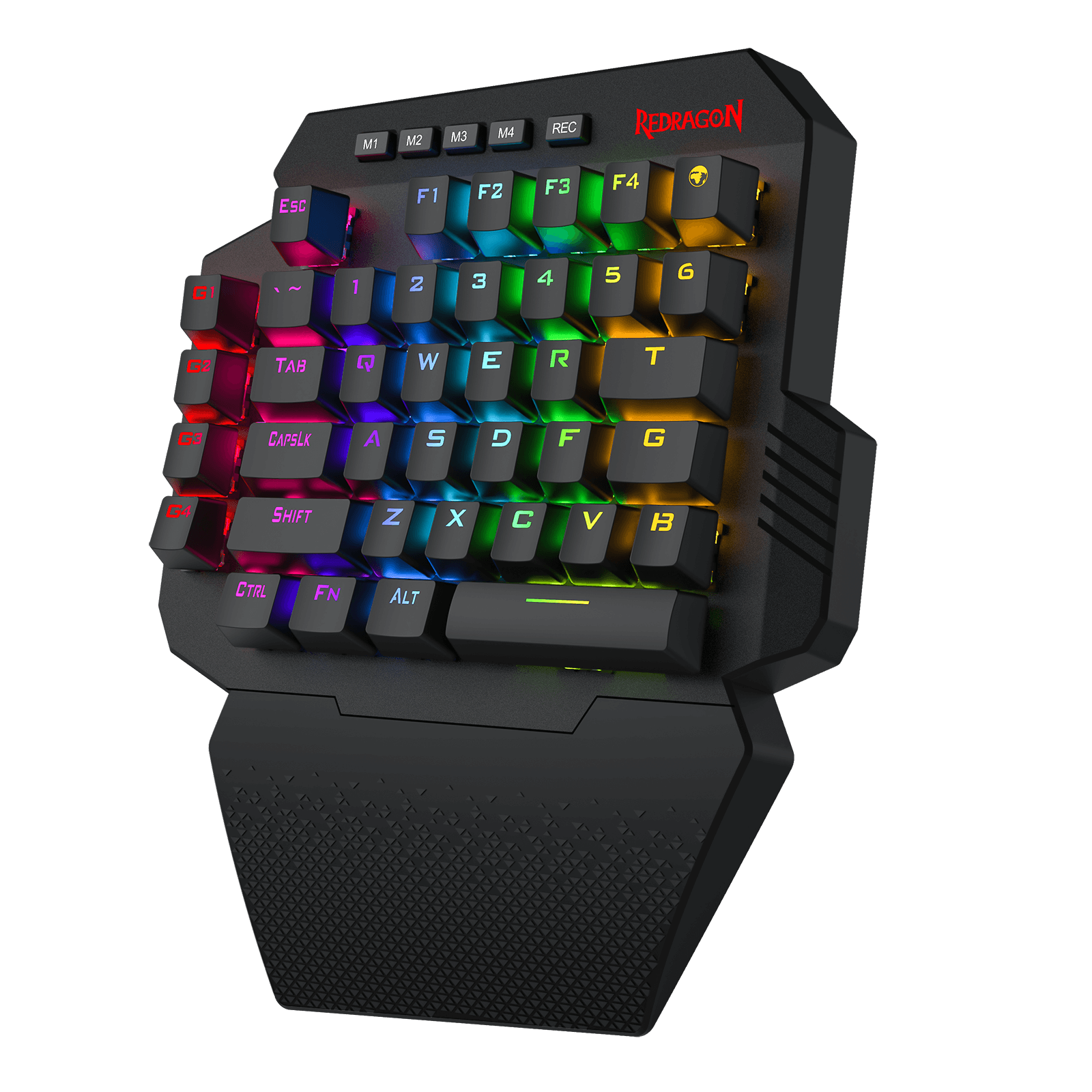 Redragon K758 Wired One-Handed RGB Mechanical Gaming Keyboard, 39 Keys Type-C Professional Gaming Keypad w/Upgraded Hot-Swappable Socket, 4 Onboard Macro Keys & Dedicated Wrist Rest