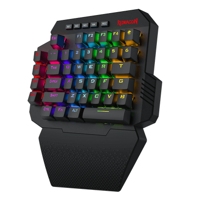 Redragon K758 Wired One-Handed RGB Mechanical Gaming Keyboard, 39 Keys Type-C Professional Gaming Keypad w/Upgraded Hot-Swappable Socket, 4 Onboard Macro Keys & Dedicated Wrist Rest