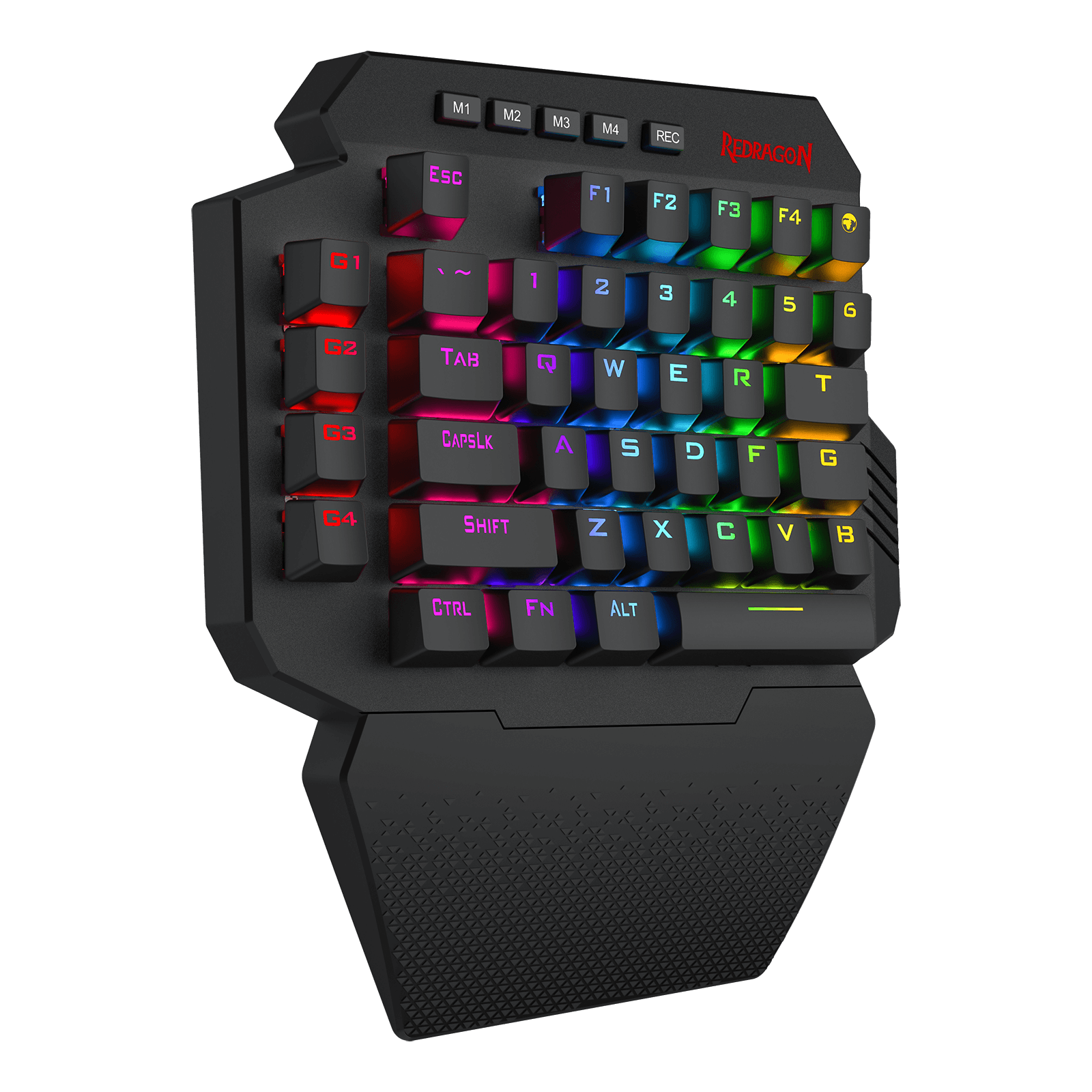 Redragon K758 Wired One-Handed RGB Mechanical Gaming Keyboard, 39 Keys Type-C Professional Gaming Keypad w/Upgraded Hot-Swappable Socket, 4 Onboard Macro Keys & Dedicated Wrist Rest